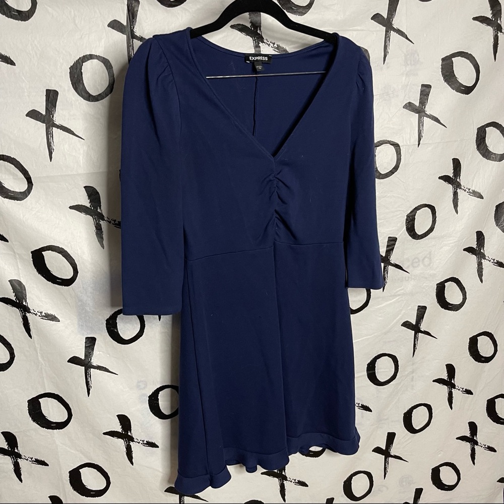 Express Navy Mini Fitted Dress